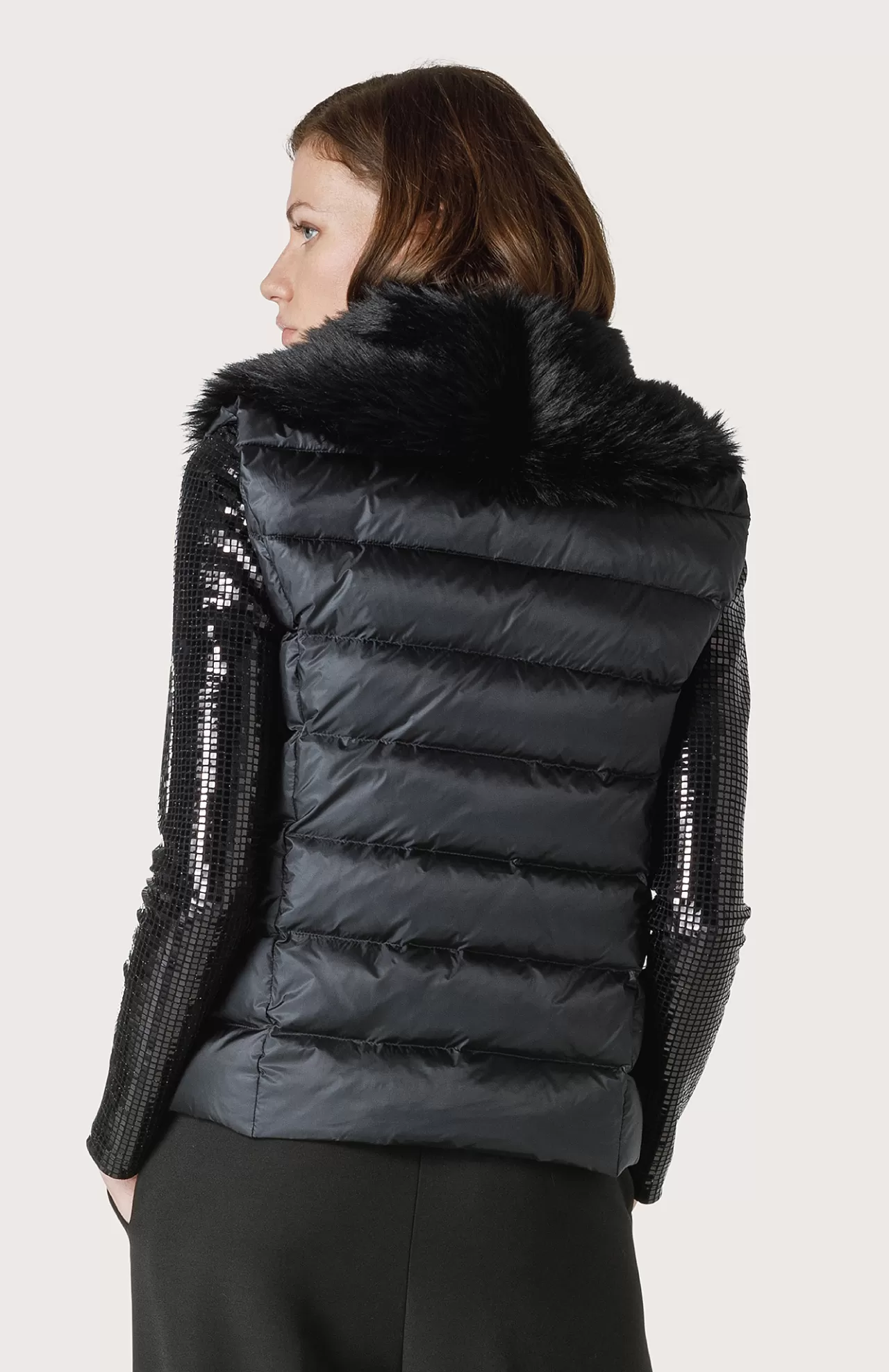 Donna Seventy Venezia Cappotti^Gilet Con Collo In Ecopelliccia